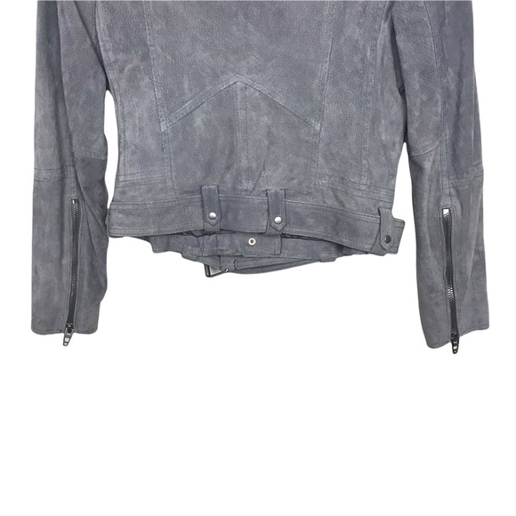 BLANK NYC Gray 100% Suede Leather Moto Jacket - Picture 8 of 13